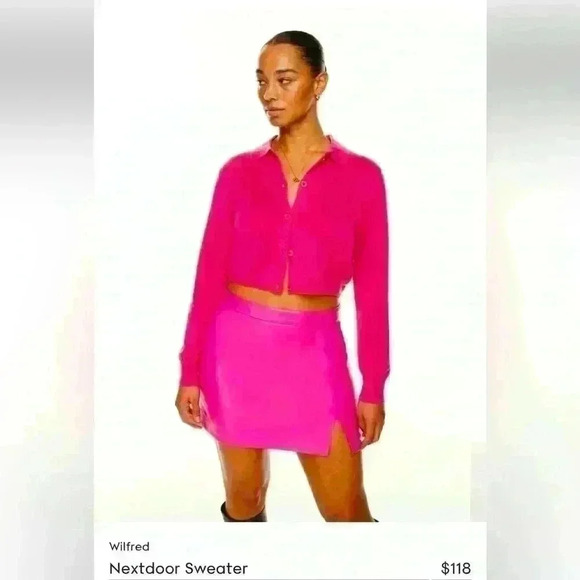 Wilfred Sweaters - NWOT WILFRED ARITZIA  NEXTDOOR 100%MERINO WOOL SWEATER CARDIGAN SMALL PINK